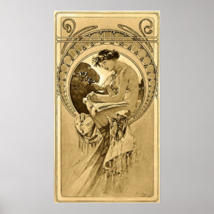 Mucha - Woman Panel 1901 Poster