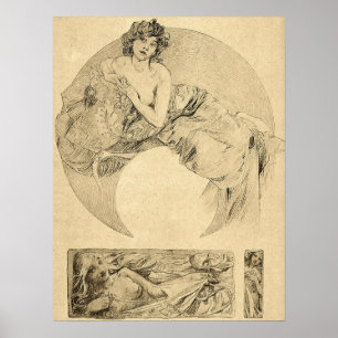 Mucha - Women Illustrations 1901 Poster