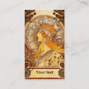Mucha Zodiac Business Card