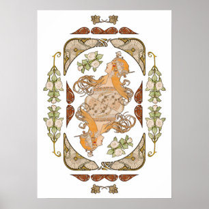 Mucha - zodiac design and compilation of patterns poster