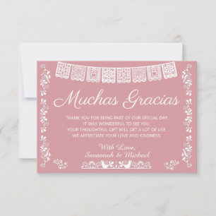 Muchas Gracias Baby Shower Blush Pink Thank You Card