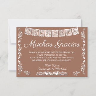 Muchas Gracias Baby Shower Terracotta Thank You Card