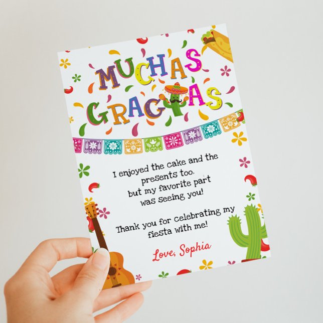 Muchas Gracias Mexican Birthday Thank You Card (Creator Uploaded)