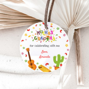 Muchas Gracias Mexican Birthday Thank You Tag