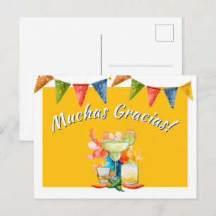 Muchas Gracias Mexican Fiesta Thank You Postcard