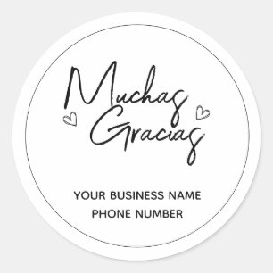 Muchas Gracias Thank You Welcome Congratulations Classic Round Sticker