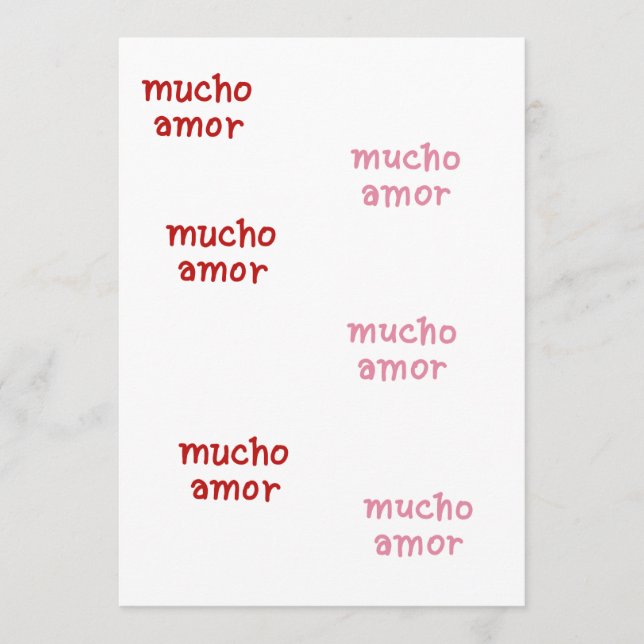 MUCHO AMOR  ADVICE CARD (Front)