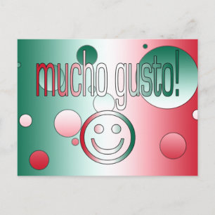 Mucho Gusto! Mexico Flag Colours Pop Art Postcard