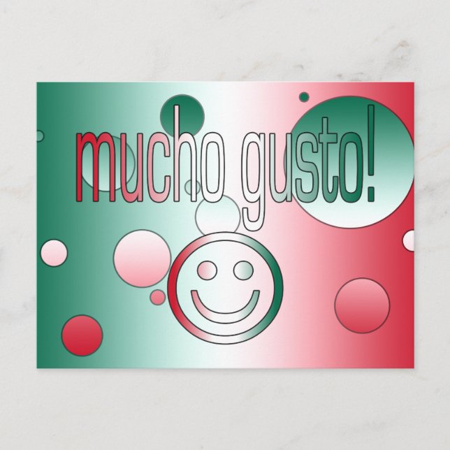 Mucho Gusto! Mexico Flag Colours Pop Art Postcard (Front)