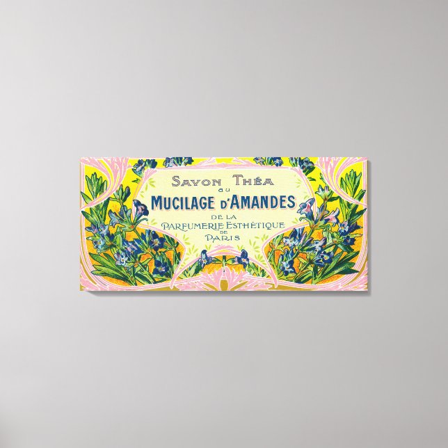 Mucilage D' Amandes Soap LabelParis, France Canvas Print (Front)