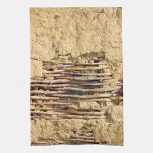 Mud and wattle wall tea towel