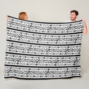 Mud Cloth Grunge Look Large Fleece Blanket
