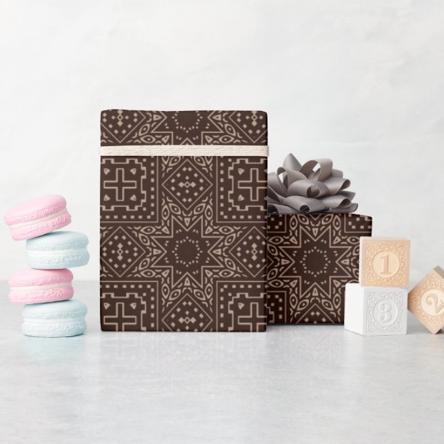 Mud Cloth Star Pattern Wrapping Paper (Baby Shower)