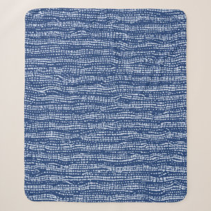 Mud Cloth Stitch Stripes in Indigo Blue Sherpa Blanket