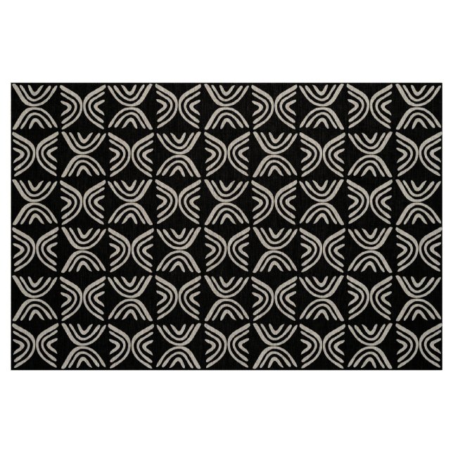 Mud Cloth Style 080215 - White on Black (Fat Quarter)
