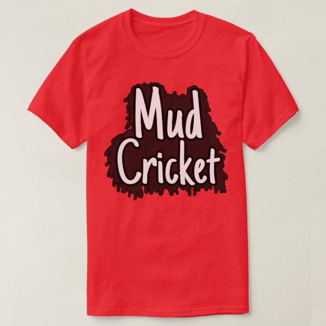 Mud Cricket Sticker T-Shirt (Design Front)