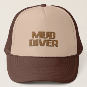 Mud Diver tan and brown foam trucker hat