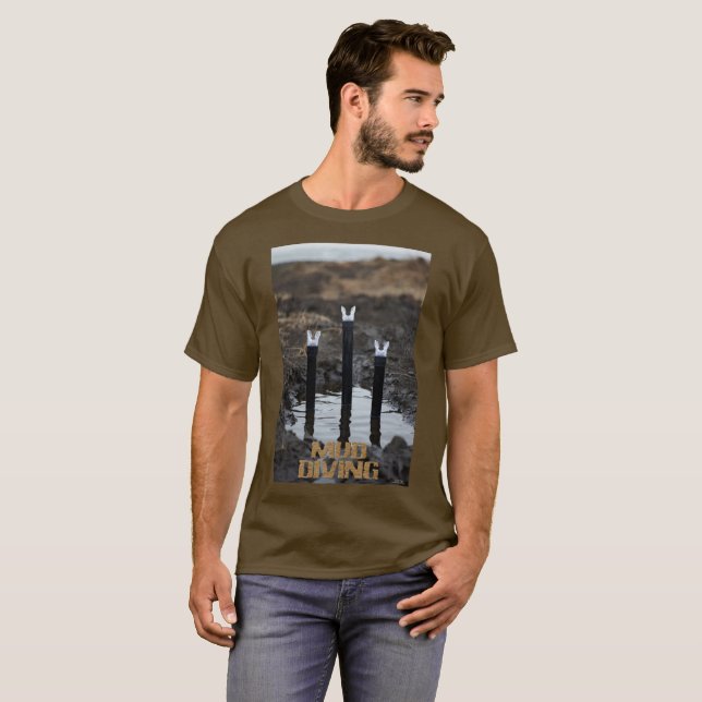 Mud Diving men brown T-shirt (Front Full)
