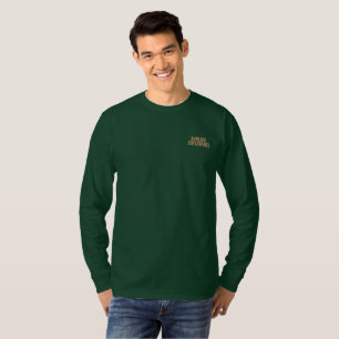 Mud Diving men dk green long sleeve T-shirt pocket