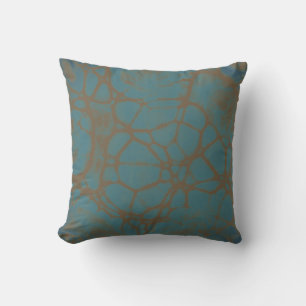 Mud runner brown teal Throw pillow