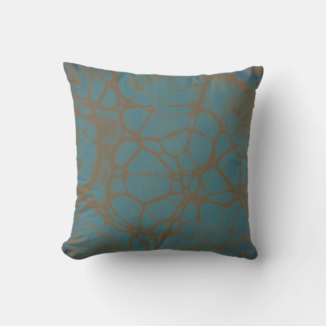 Mud runner brown teal Throw pillow (Front)