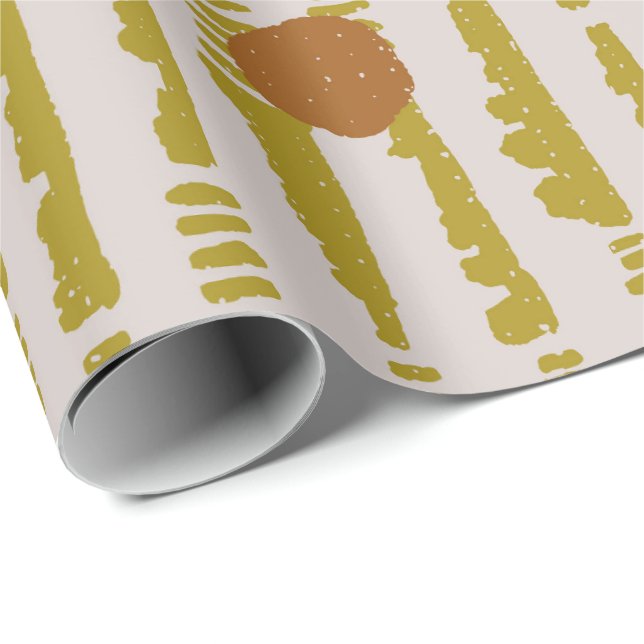 Mudcloth abstract modern Soala geometric circle Wrapping Paper (Roll Corner)