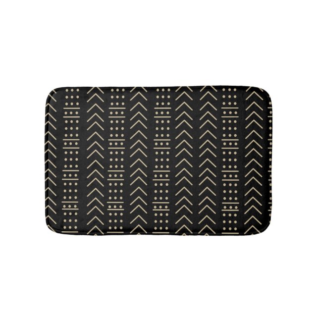 Mudcloth Black II Bath Mat (Front)