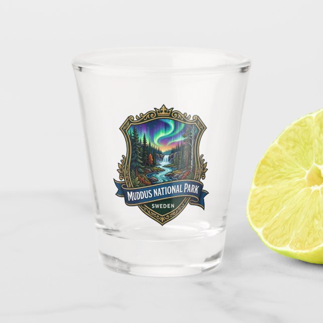 Muddus National Park Sweden Shot Glass (Front)
