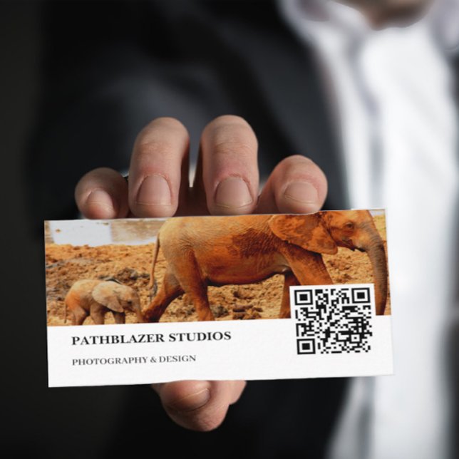 Muddy Mum & Calf Elephant | Wildlife Photography | Business Card (Creator Uploaded)