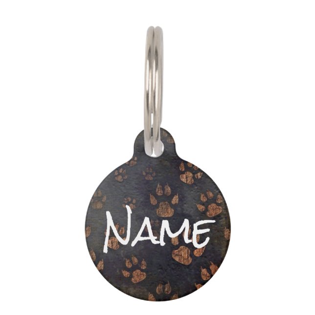 Muddy Pawprint Pet Tag (Front)