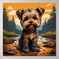 Muddy Paws, Happy Heart: Yorkie in Boots Wall Art