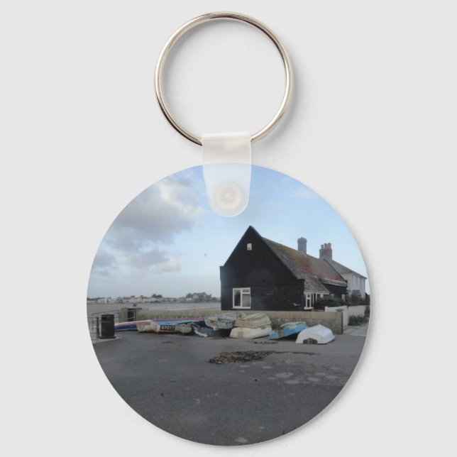 Mudeford Quay on a windy day. Key Ring (Front)