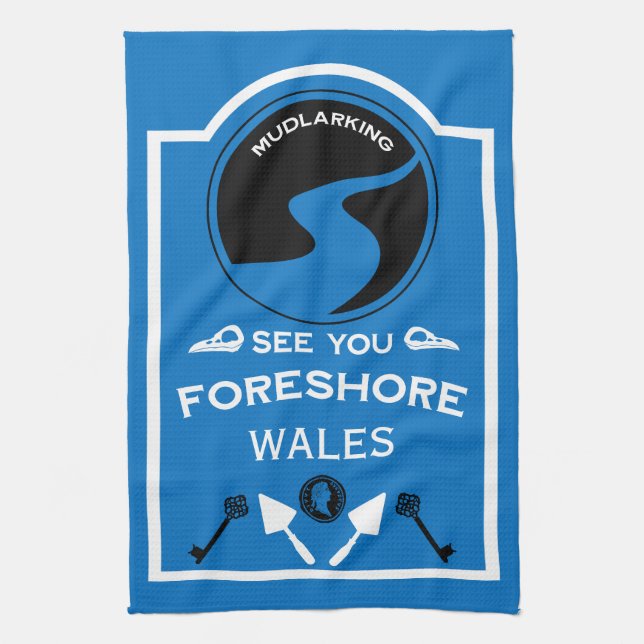 Mudlarking Hobby Gift Tea Towel (Vertical)