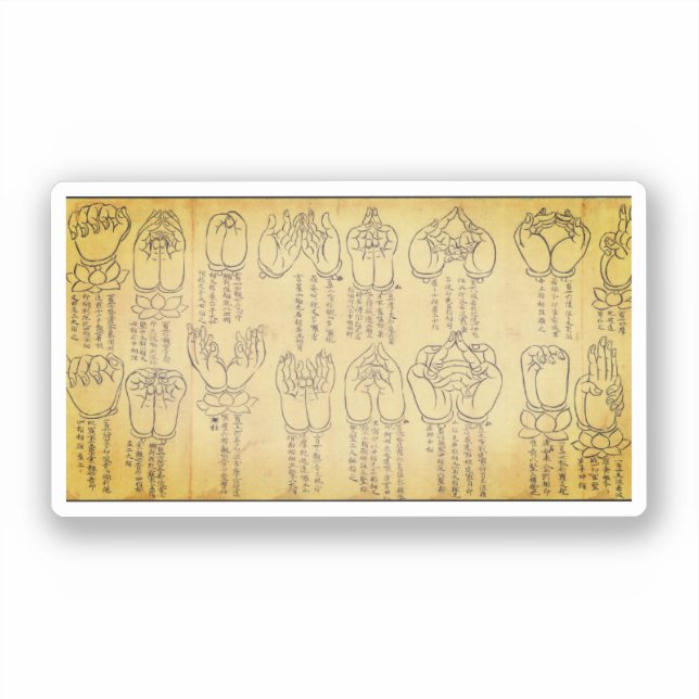 Mudras (12th-century Japanese scroll) (Front)