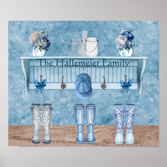Mudroom Shoes, Hats, Bows, and Flowers Poster (Front)