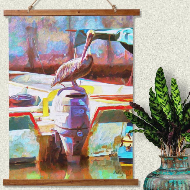 Muelle Los Peines Pelican 0463 Hanging Tapestry (Creator Uploaded)