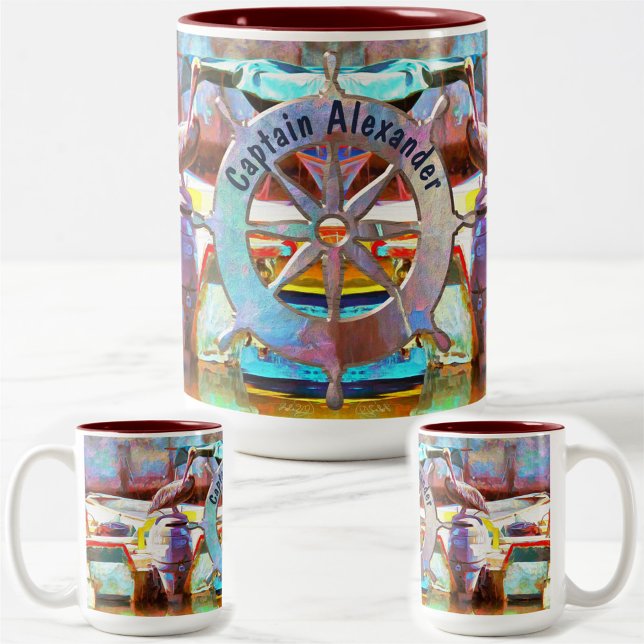 Muelle Los Peines Pelican 0463 Two-Tone Coffee Mug (Creator Uploaded)