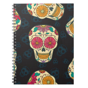 Muertos Skulls: Vintage Seamless Elegance. Notebook
