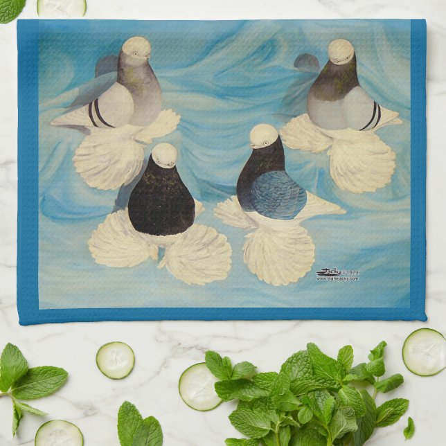 Muffed Tumblers Four Tea Towel (Folded)