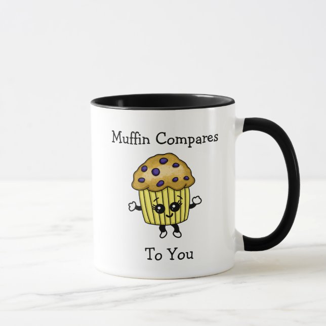 Muffin Compares to You, Cute Blueberry Muffin Pun Mug (Right)