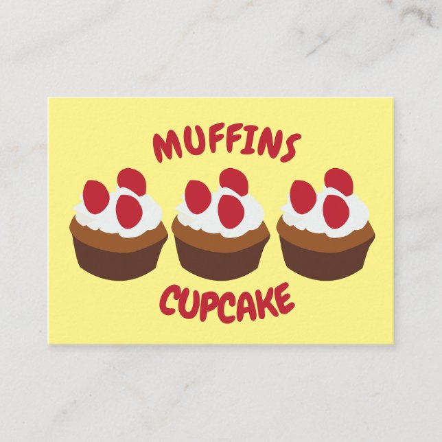 Muffin Cupcake Bakery Business Card (Front)