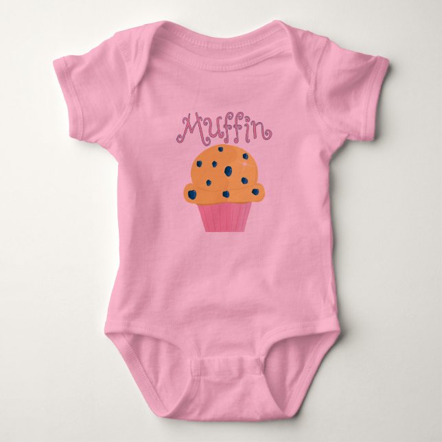 Muffin Cute Blueberry Muffin Baby Bodysuit (Front)