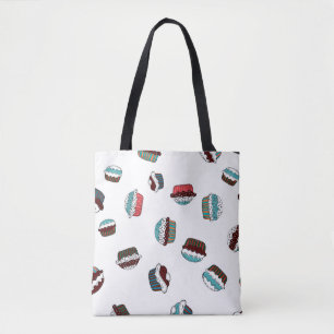 Muffin. Happy birthday cupcake background in white Tote Bag