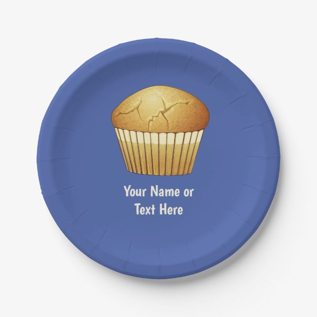 Muffin in case to suit any occasion - Add Own Text Paper Plate (Front)