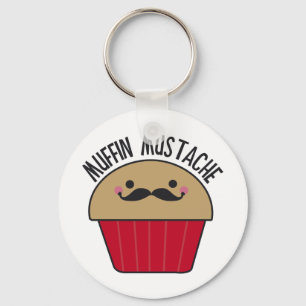Muffin Mustache Key Ring
