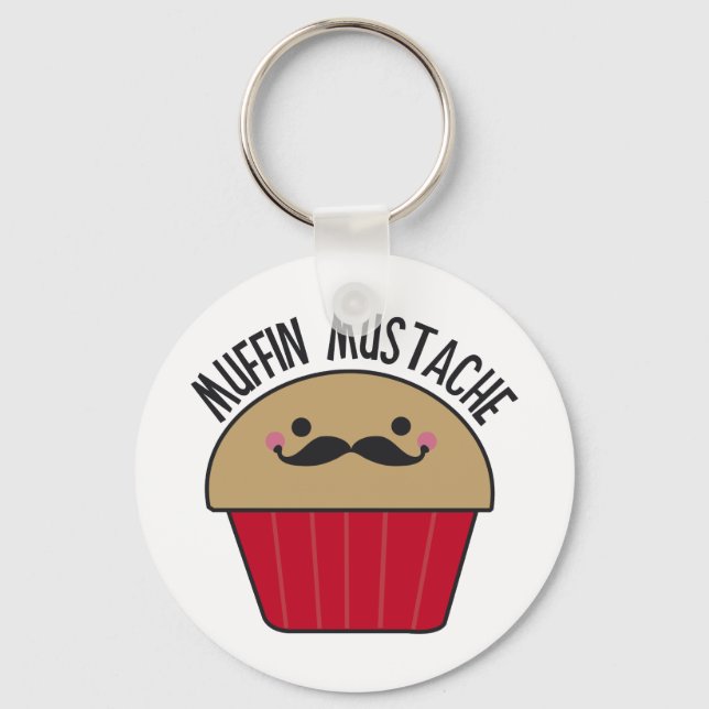 Muffin Mustache Key Ring (Front)
