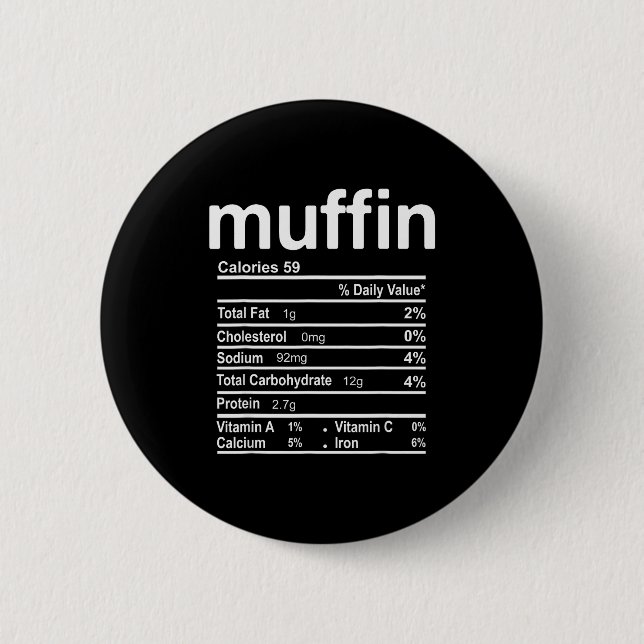 Muffin Nutrition Facts Funny Thanksgiving Christma 6 Cm Round Badge (Front)