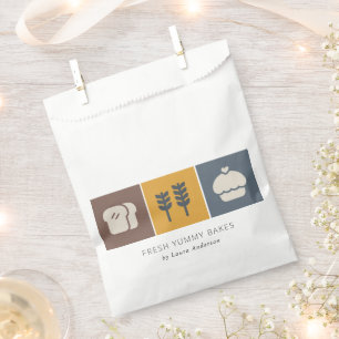 Muffin Wheat Bread Ochre Brown Grey Chef Baking Favour Bags