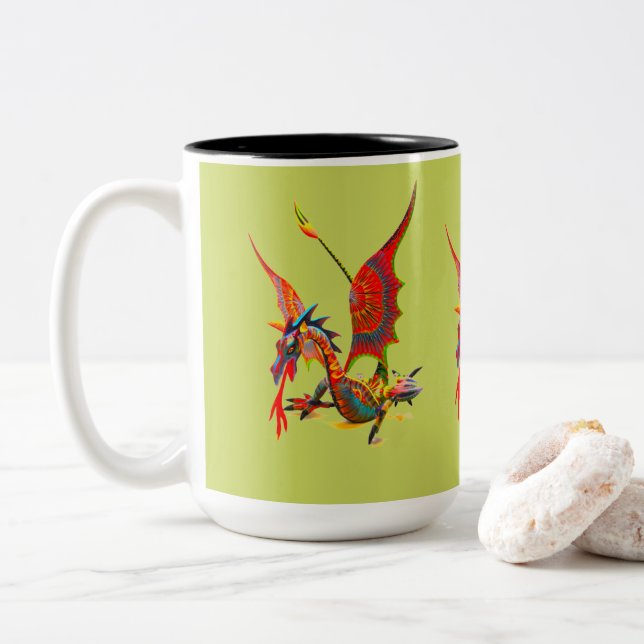 Mug - 016 - Red Dragon (With Donut)