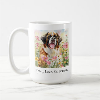 Mug (11 oz) – Peace. Love. Saint Bernard